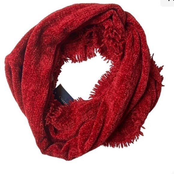 𝅺charter Club Solid Red Infinite-Loop Scarf One Size.  NWT - Picture 3 of 6